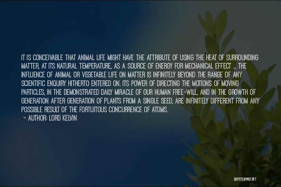 Lord Kelvin Quotes: It Is Conceivable That Animal Life Might Have The Attribute Of Using The Heat Of Surrounding Matter, At Its Natural