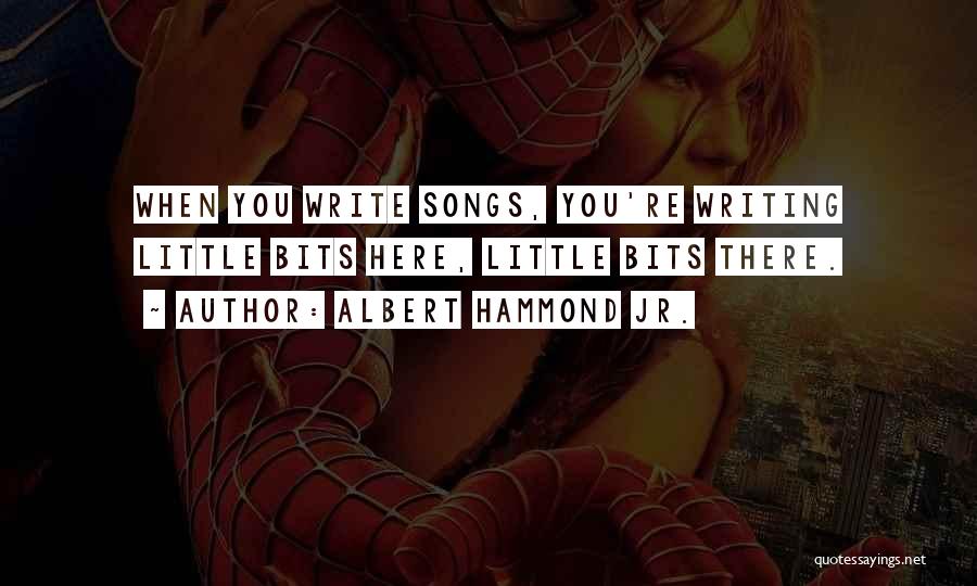 Albert Hammond Jr. Quotes: When You Write Songs, You're Writing Little Bits Here, Little Bits There.