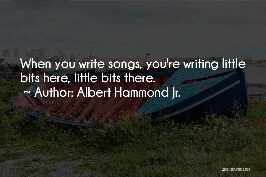 Albert Hammond Jr. Quotes: When You Write Songs, You're Writing Little Bits Here, Little Bits There.