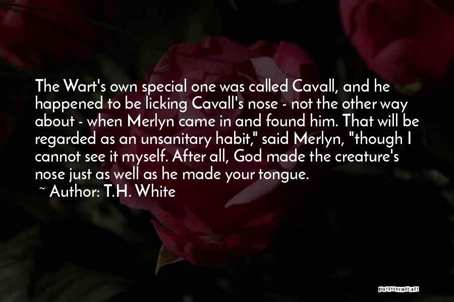 T.H. White Quotes: The Wart's Own Special One Was Called Cavall, And He Happened To Be Licking Cavall's Nose - Not The Other