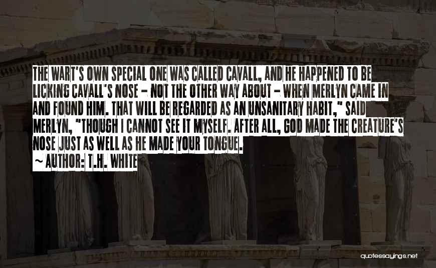 T.H. White Quotes: The Wart's Own Special One Was Called Cavall, And He Happened To Be Licking Cavall's Nose - Not The Other