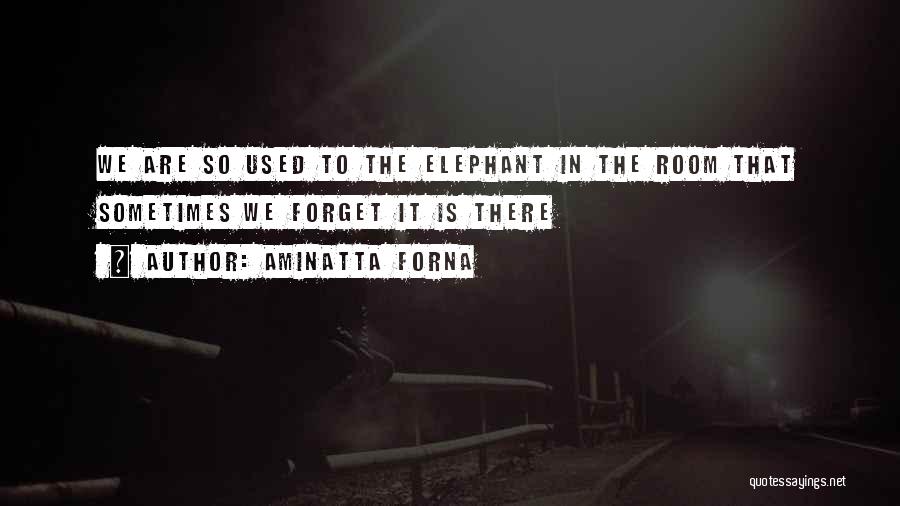 Aminatta Forna Quotes: We Are So Used To The Elephant In The Room That Sometimes We Forget It Is There