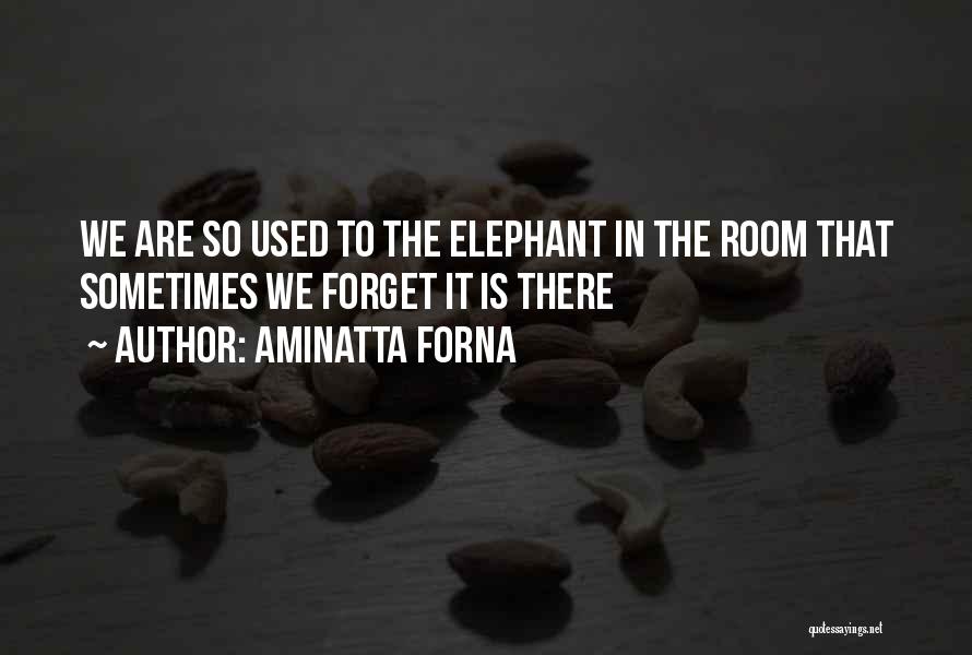 Aminatta Forna Quotes: We Are So Used To The Elephant In The Room That Sometimes We Forget It Is There