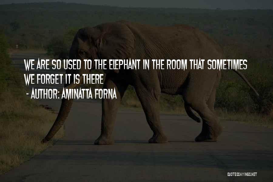 Aminatta Forna Quotes: We Are So Used To The Elephant In The Room That Sometimes We Forget It Is There