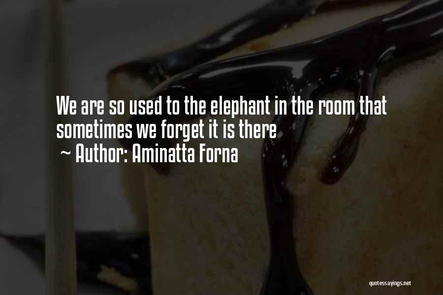 Aminatta Forna Quotes: We Are So Used To The Elephant In The Room That Sometimes We Forget It Is There