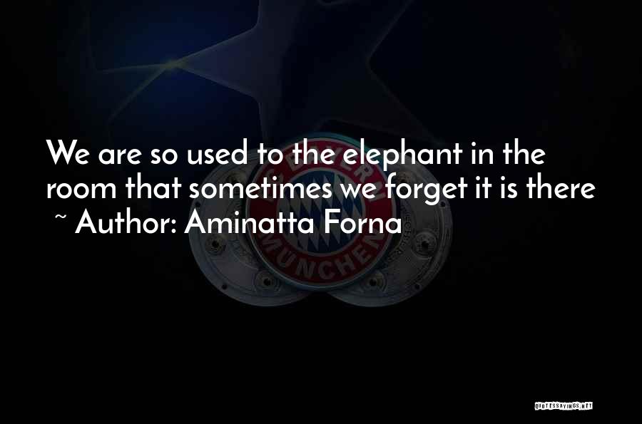 Aminatta Forna Quotes: We Are So Used To The Elephant In The Room That Sometimes We Forget It Is There