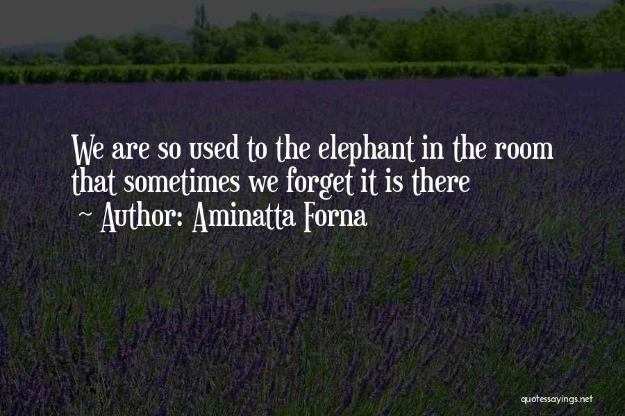 Aminatta Forna Quotes: We Are So Used To The Elephant In The Room That Sometimes We Forget It Is There