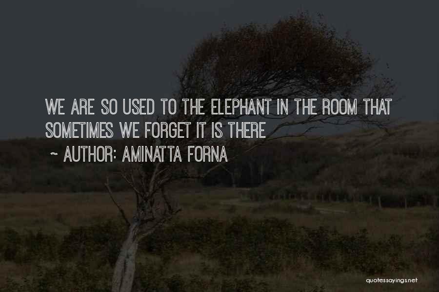 Aminatta Forna Quotes: We Are So Used To The Elephant In The Room That Sometimes We Forget It Is There