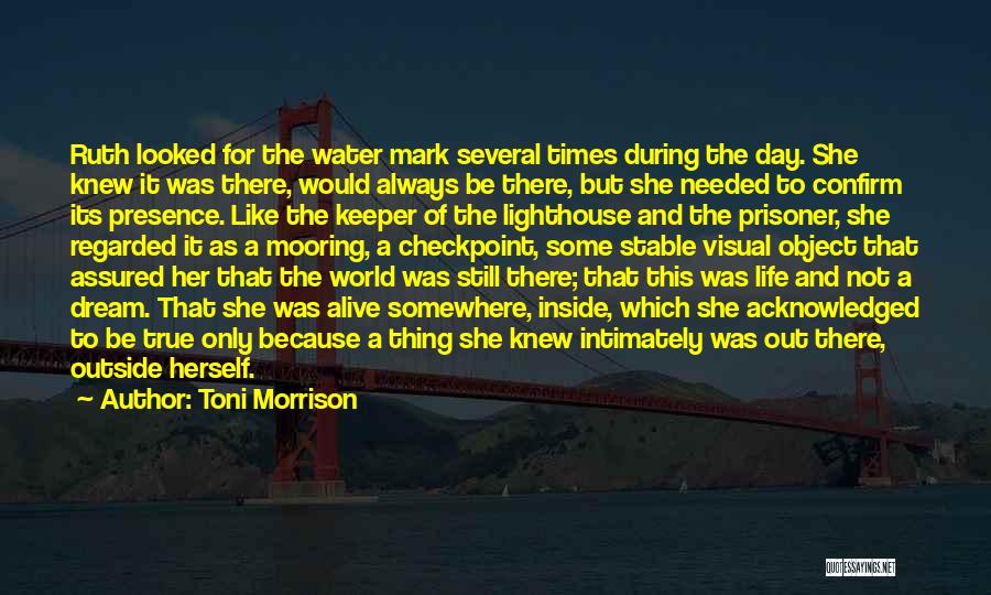 Toni Morrison Quotes: Ruth Looked For The Water Mark Several Times During The Day. She Knew It Was There, Would Always Be There,