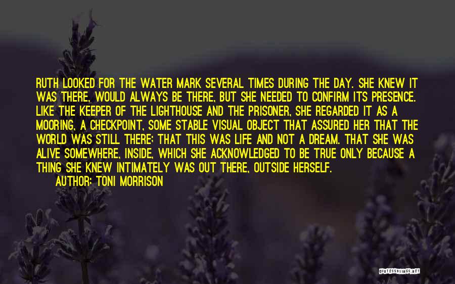 Toni Morrison Quotes: Ruth Looked For The Water Mark Several Times During The Day. She Knew It Was There, Would Always Be There,