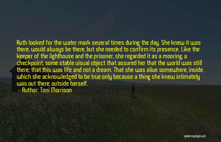 Toni Morrison Quotes: Ruth Looked For The Water Mark Several Times During The Day. She Knew It Was There, Would Always Be There,