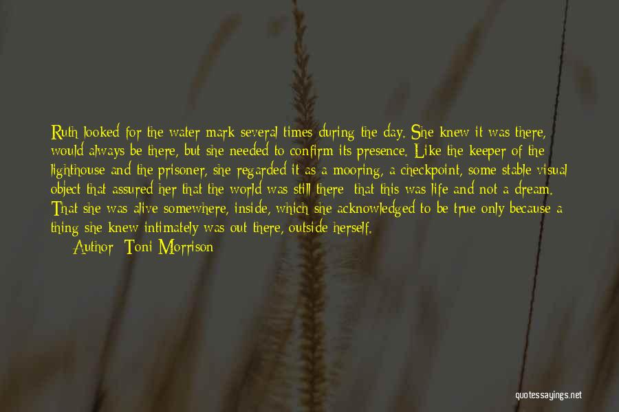 Toni Morrison Quotes: Ruth Looked For The Water Mark Several Times During The Day. She Knew It Was There, Would Always Be There,