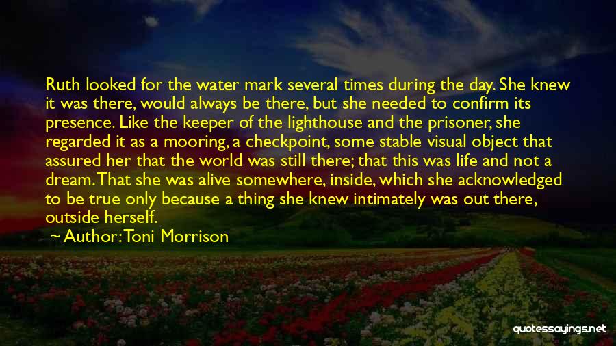 Toni Morrison Quotes: Ruth Looked For The Water Mark Several Times During The Day. She Knew It Was There, Would Always Be There,