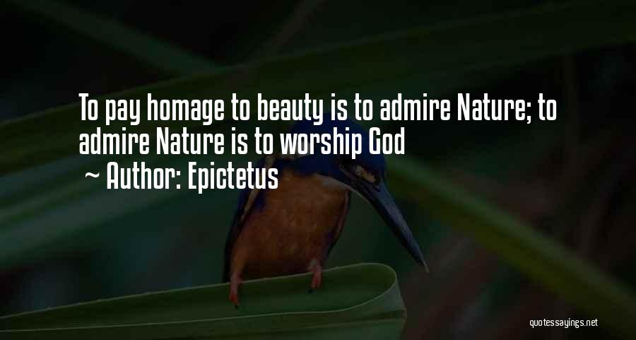 Epictetus Quotes: To Pay Homage To Beauty Is To Admire Nature; To Admire Nature Is To Worship God