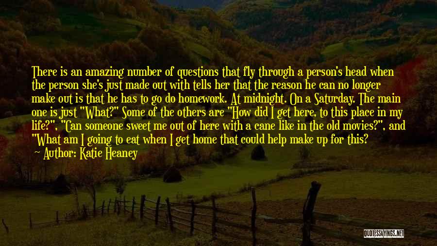 Katie Heaney Quotes: There Is An Amazing Number Of Questions That Fly Through A Person's Head When The Person She's Just Made Out