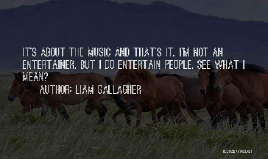 Liam Gallagher Quotes: It's About The Music And That's It. I'm Not An Entertainer. But I Do Entertain People, See What I Mean?