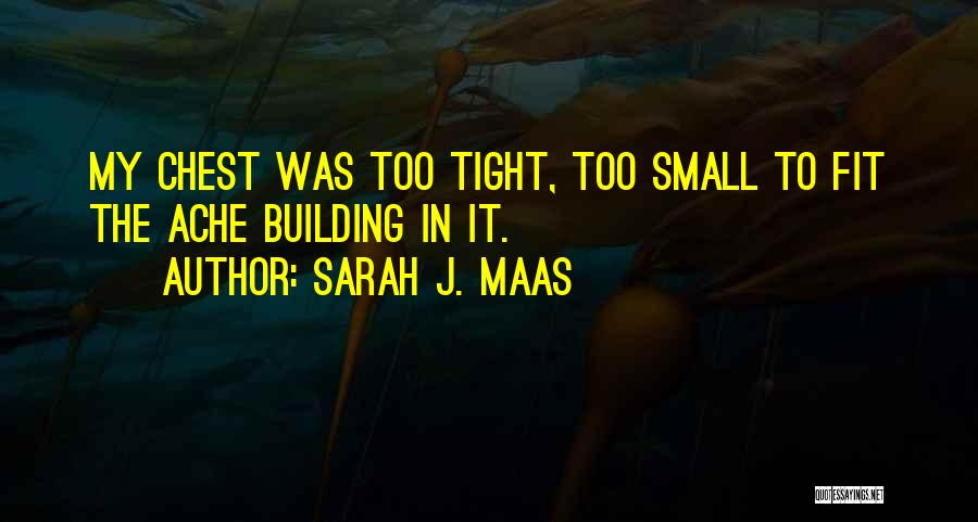 Sarah J. Maas Quotes: My Chest Was Too Tight, Too Small To Fit The Ache Building In It.