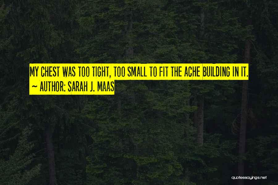 Sarah J. Maas Quotes: My Chest Was Too Tight, Too Small To Fit The Ache Building In It.