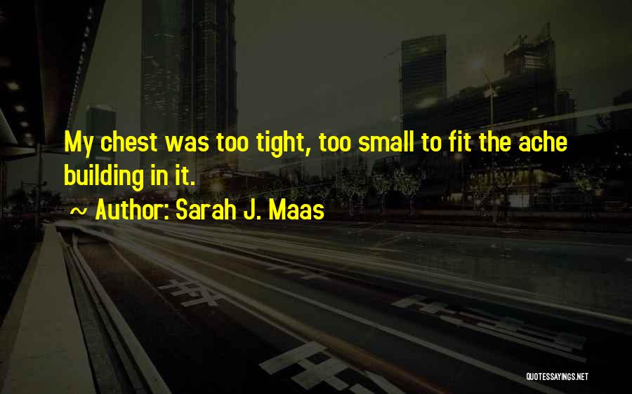 Sarah J. Maas Quotes: My Chest Was Too Tight, Too Small To Fit The Ache Building In It.