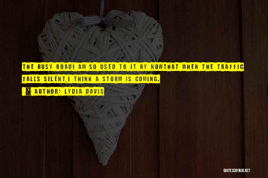 Lydia Davis Quotes: The Busy Roadi Am So Used To It By Nowthat When The Traffic Falls Silent,i Think A Storm Is Coming.