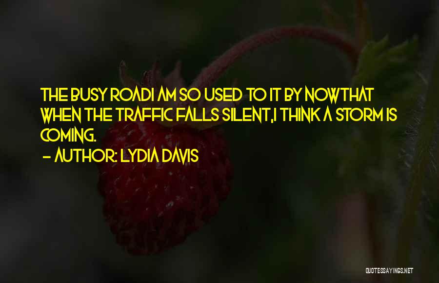 Lydia Davis Quotes: The Busy Roadi Am So Used To It By Nowthat When The Traffic Falls Silent,i Think A Storm Is Coming.