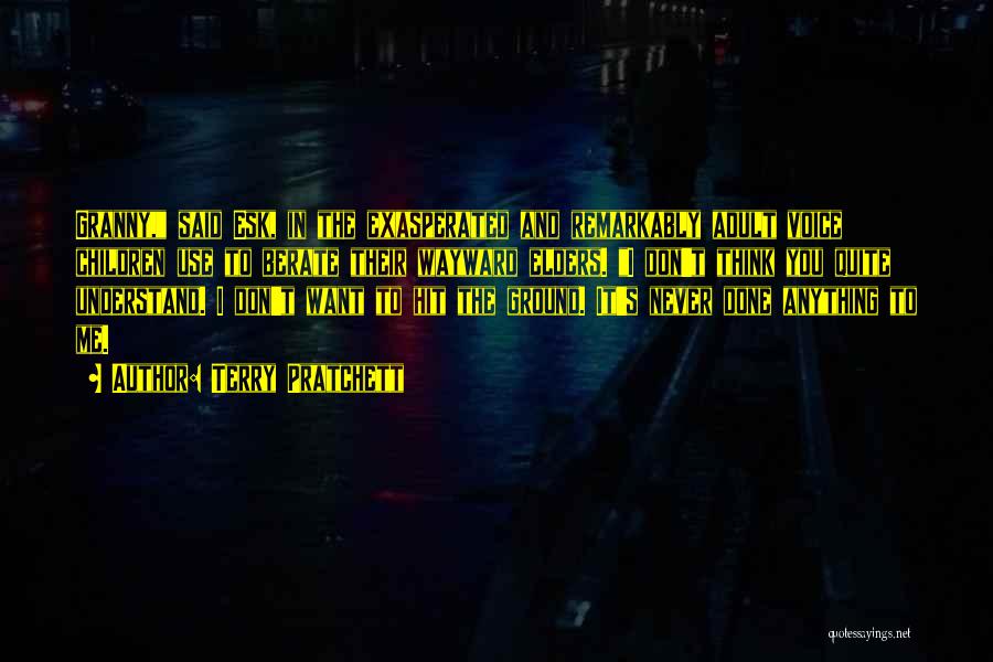 Terry Pratchett Quotes: Granny, Said Esk, In The Exasperated And Remarkably Adult Voice Children Use To Berate Their Wayward Elders. I Don't Think