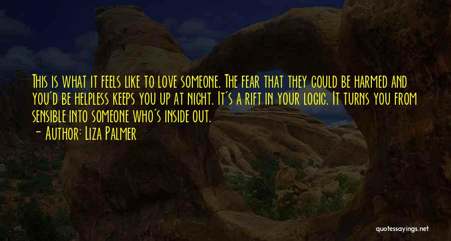 Liza Palmer Quotes: This Is What It Feels Like To Love Someone. The Fear That They Could Be Harmed And You'd Be Helpless