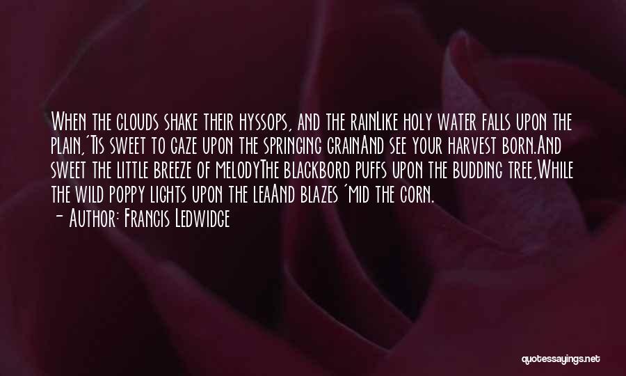 Francis Ledwidge Quotes: When The Clouds Shake Their Hyssops, And The Rainlike Holy Water Falls Upon The Plain,'tis Sweet To Gaze Upon The