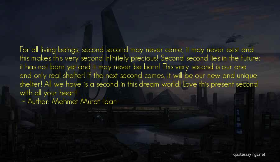Mehmet Murat Ildan Quotes: For All Living Beings, Second Second May Never Come, It May Never Exist And This Makes This Very Second Infinitely