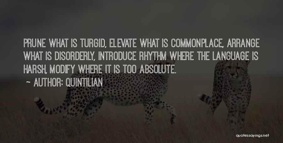 Quintilian Quotes: Prune What Is Turgid, Elevate What Is Commonplace, Arrange What Is Disorderly, Introduce Rhythm Where The Language Is Harsh, Modify