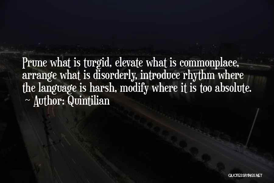 Quintilian Quotes: Prune What Is Turgid, Elevate What Is Commonplace, Arrange What Is Disorderly, Introduce Rhythm Where The Language Is Harsh, Modify