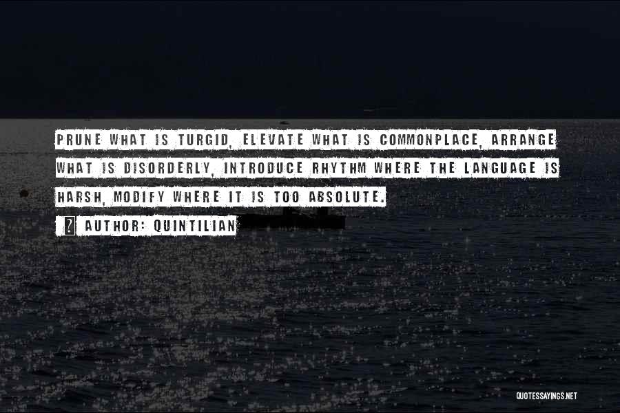 Quintilian Quotes: Prune What Is Turgid, Elevate What Is Commonplace, Arrange What Is Disorderly, Introduce Rhythm Where The Language Is Harsh, Modify
