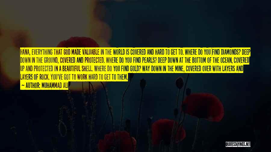 Muhammad Ali Quotes: Hana, Everything That God Made Valuable In The World Is Covered And Hard To Get To. Where Do You Find