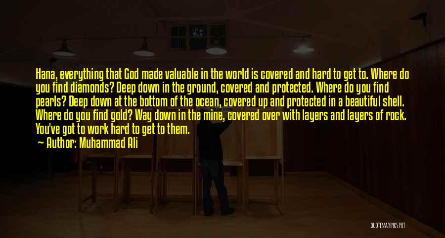 Muhammad Ali Quotes: Hana, Everything That God Made Valuable In The World Is Covered And Hard To Get To. Where Do You Find