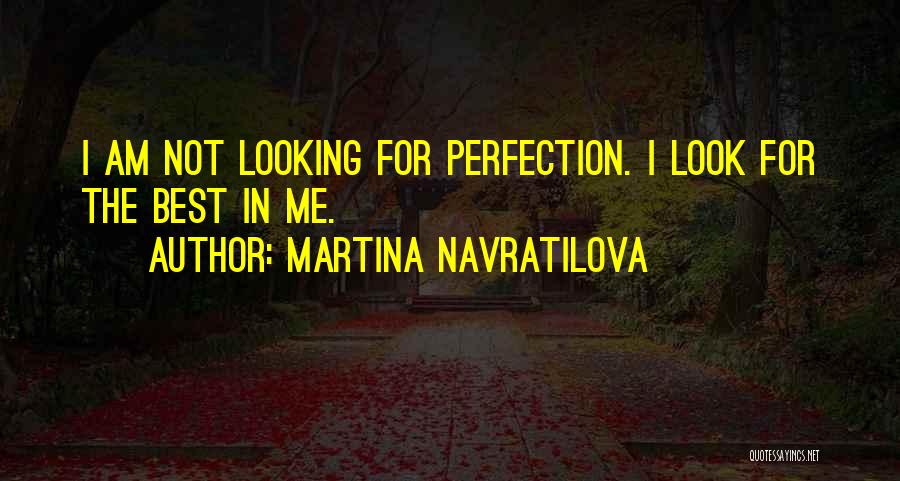 Martina Navratilova Quotes: I Am Not Looking For Perfection. I Look For The Best In Me.