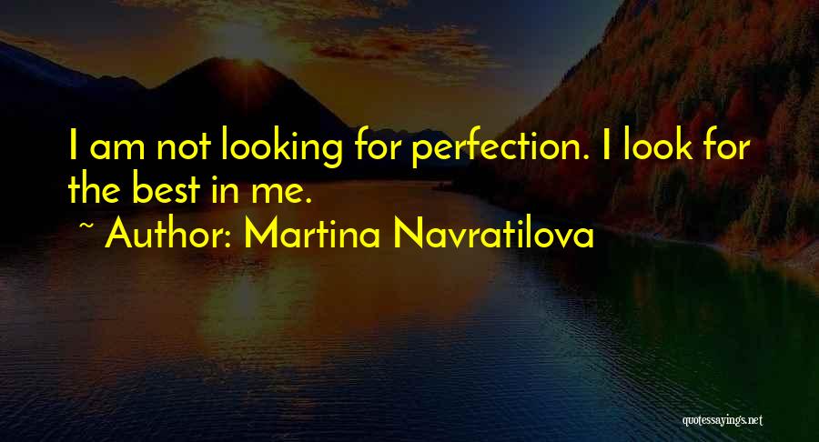 Martina Navratilova Quotes: I Am Not Looking For Perfection. I Look For The Best In Me.