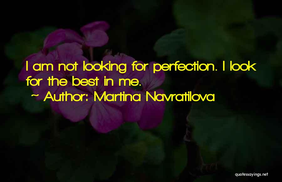 Martina Navratilova Quotes: I Am Not Looking For Perfection. I Look For The Best In Me.