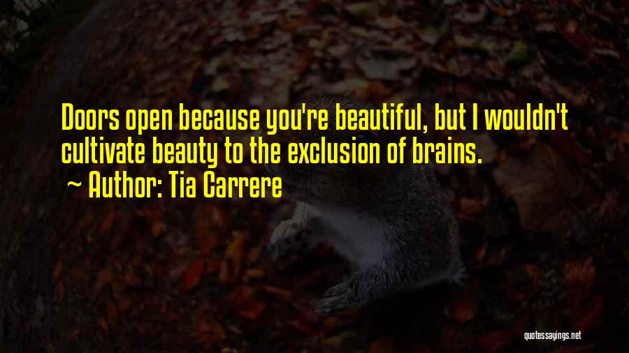 Tia Carrere Quotes: Doors Open Because You're Beautiful, But I Wouldn't Cultivate Beauty To The Exclusion Of Brains.