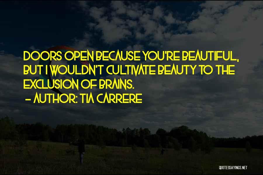 Tia Carrere Quotes: Doors Open Because You're Beautiful, But I Wouldn't Cultivate Beauty To The Exclusion Of Brains.