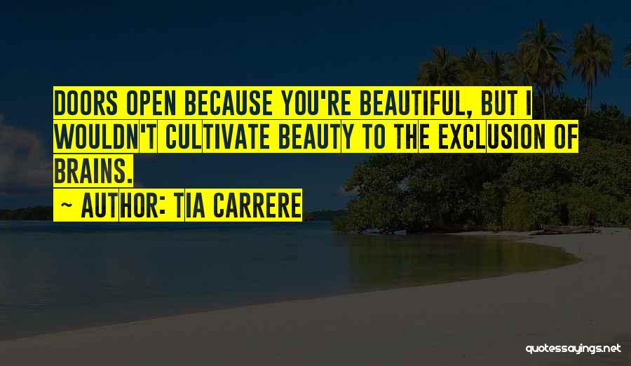 Tia Carrere Quotes: Doors Open Because You're Beautiful, But I Wouldn't Cultivate Beauty To The Exclusion Of Brains.