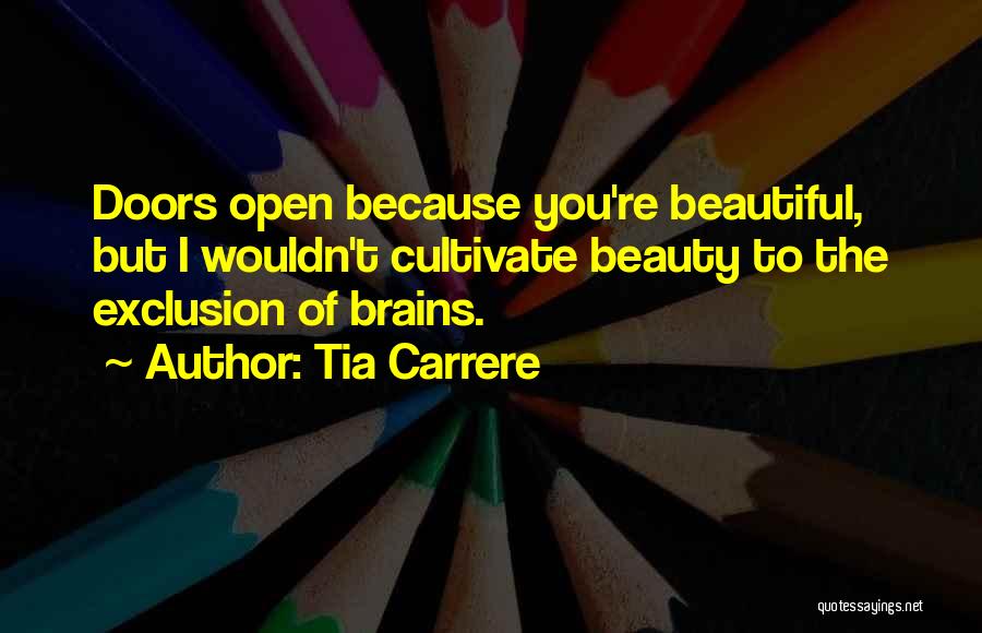 Tia Carrere Quotes: Doors Open Because You're Beautiful, But I Wouldn't Cultivate Beauty To The Exclusion Of Brains.