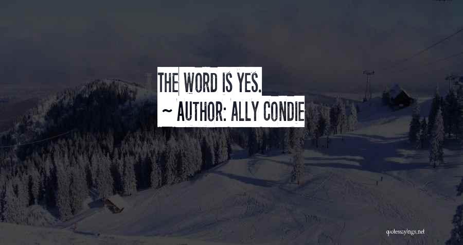 Ally Condie Quotes: The Word Is Yes.