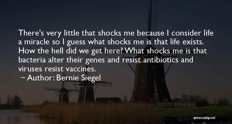 Bernie Siegel Quotes: There's Very Little That Shocks Me Because I Consider Life A Miracle So I Guess What Shocks Me Is That