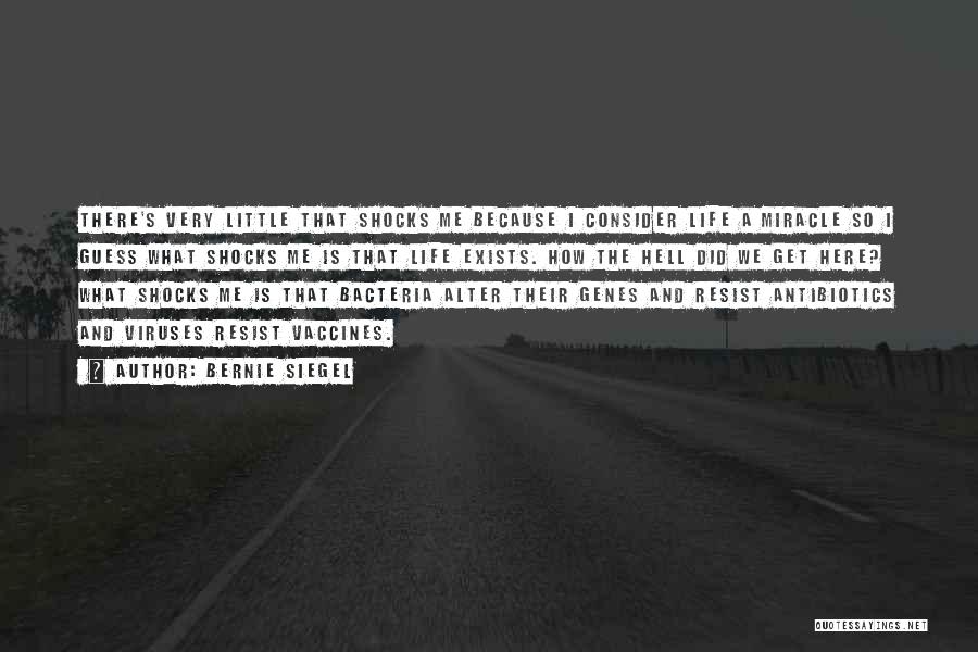 Bernie Siegel Quotes: There's Very Little That Shocks Me Because I Consider Life A Miracle So I Guess What Shocks Me Is That