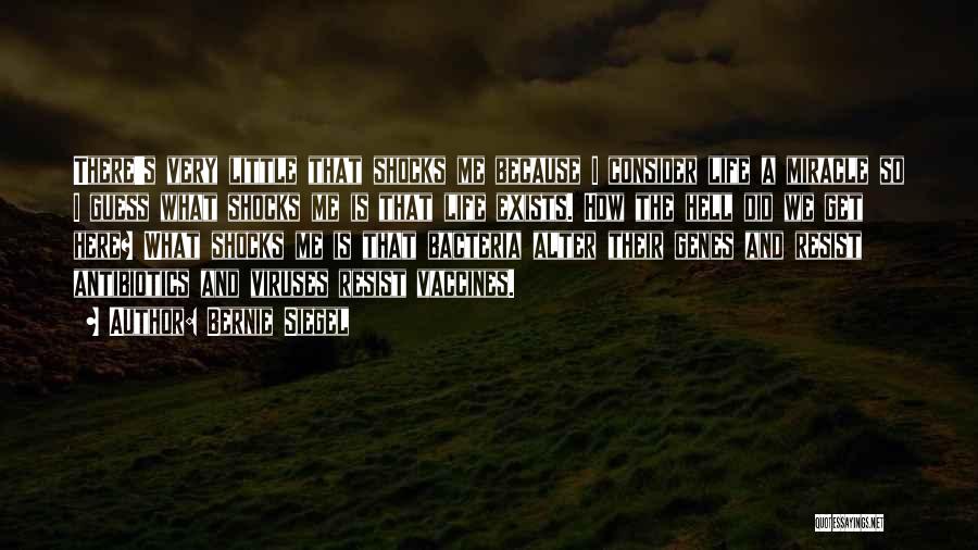 Bernie Siegel Quotes: There's Very Little That Shocks Me Because I Consider Life A Miracle So I Guess What Shocks Me Is That