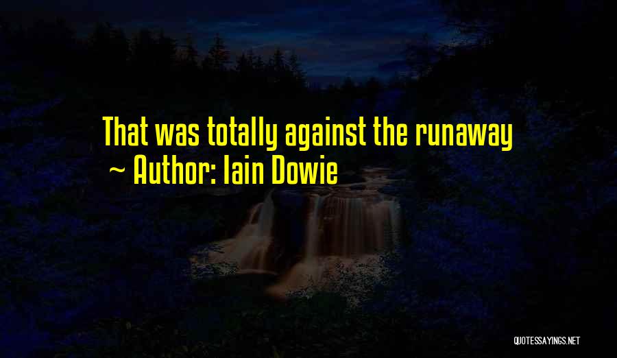 Iain Dowie Quotes: That Was Totally Against The Runaway