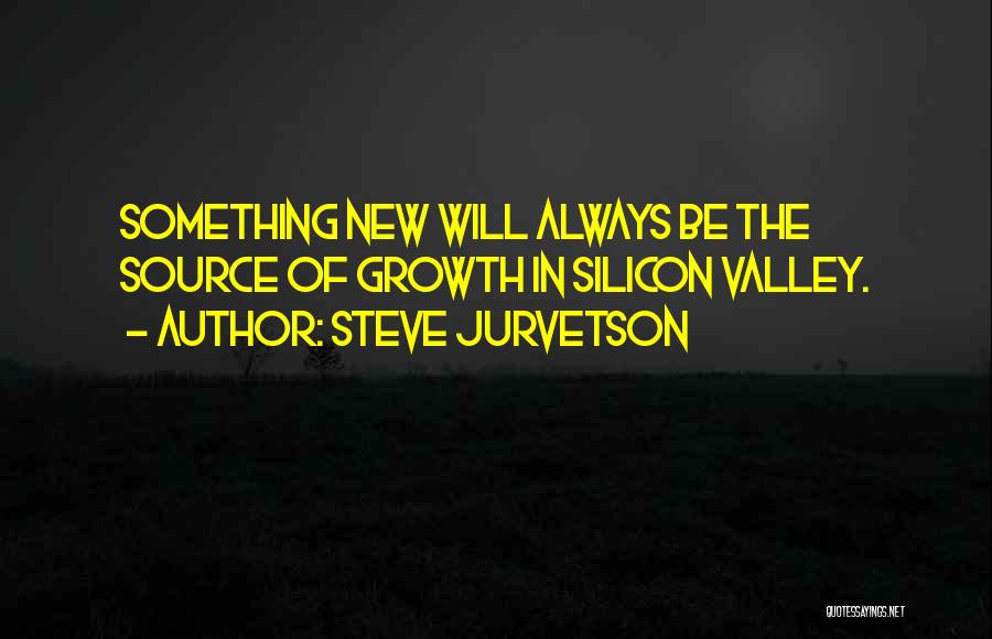 Steve Jurvetson Quotes: Something New Will Always Be The Source Of Growth In Silicon Valley.