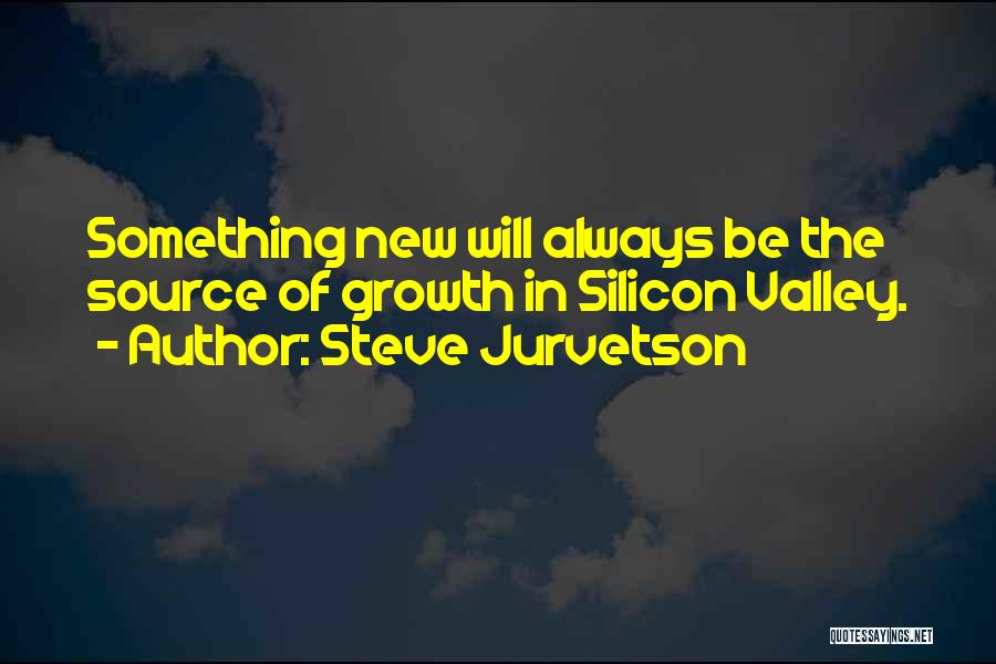 Steve Jurvetson Quotes: Something New Will Always Be The Source Of Growth In Silicon Valley.