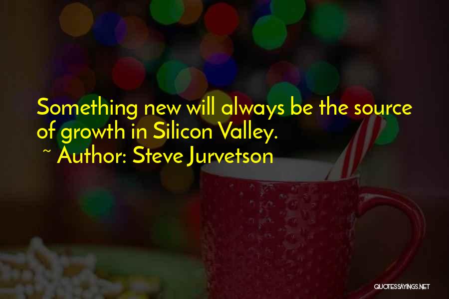 Steve Jurvetson Quotes: Something New Will Always Be The Source Of Growth In Silicon Valley.