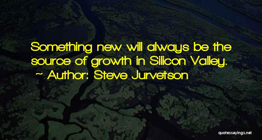 Steve Jurvetson Quotes: Something New Will Always Be The Source Of Growth In Silicon Valley.